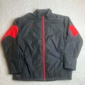 Nike storm fit fleece lined men's grey jacket winter heavy full‎ zip xl